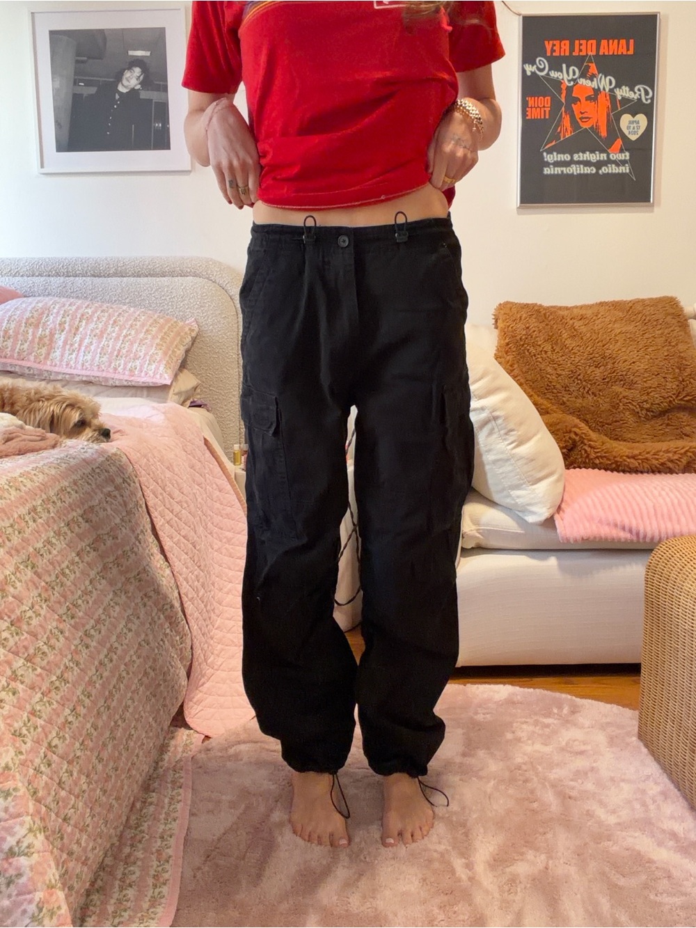 Black Cargo Jogger Pants - Relaxed Fit